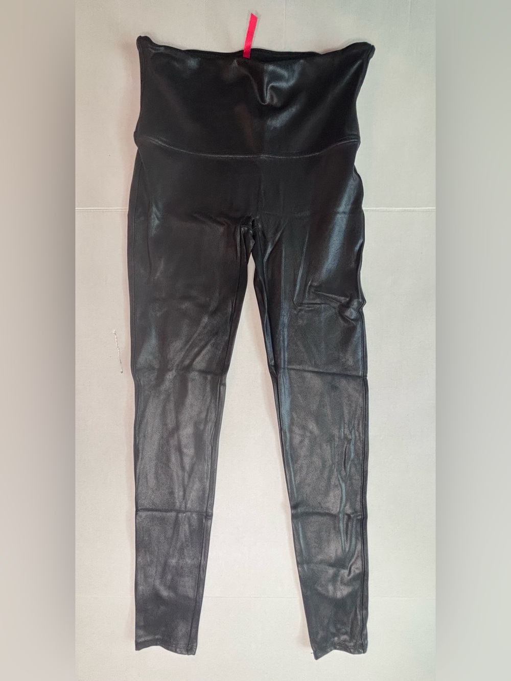 SPANX Shiny Black Faux-Leather High-Waist Leggings
